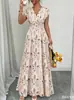 Novo Vestido Longo Francês 2026 com Decote em V e Ajuste na Cintura, Vestido Elegante Europeu e Americano Transfronteiriço Amazon AliExpress