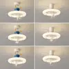 Luz de Ventilador Invisible Color Crema con Control de Voz Offline para Restaurante, Dormitorio, Habitación Infantil Temática de Dibujos Animados, Ventilador de Techo Silencioso con Luz Integrada