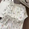 Comercio Exterior Venta al por Mayor Pijamas para Mujer Verano Algodón Nube Popular Cuello Redondo Versión Coreana Dibujos Animados Dulce y Linda Niña Ropa de Casa Moderna
