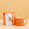 Dropshipping Año del Caballo Regalo Pequeño Taza de Cerámica Creativa Taza Térmica Caja de Regalo Riqueza Instantánea Set Año Nuevo