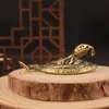 Pet de Chá Cobra de Bronze Antigo Vintage Python Rei Dominante Latão Maciço Cabo Esculpido Ornamento de Mesa