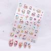 Sticker de uñas 5D en relieve Sanrio SP kulomi melody KT cat perro de orejas grandes wendy sticker de uñas pellizco