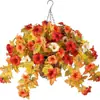 Enredadera Artificial de Gloria de la Mañana Flor Trompeta Venta Caliente Transfronteriza Cesta de Flores para Exteriores Decoración de Jardín Colgante de Pared Artificial de Gloria de la Mañana