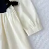 Nuevo Vestido de Primavera y Otoño para Niñas, Vestido Patchwork con Lazo Estilo Coreano, Vestido de Moda para Niñas Jóvenes, Transfronterizo
