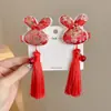 Acessórios de Cabelo Estilo Chinês Dinastia Han 2025 Novo Laço com Franja para Meninas Presilha de Cabelo Estilo Antigo Presilha de Cabelo Fofa para Menininhas