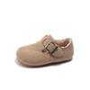 Zapatos de Cuero Ins Retro Birkenstock 2026 Otoño e Invierno Nuevos Zapatos de Algodón Forrados de Polar Estilo Coreano Zapatos Mocasines de Suela Blanda para Niños y Niñas