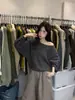 Solo Hogar VI+2026 Otoño/Invierno Estilo Coreano Temperamento Sencillo Diseño Engrosado Sentido de Diseño de un Hombro Suéter Cálido para Mujer 99695