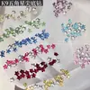 Accesorios para decoración de uñas k9 pentagrama con zircón de punta hacia atrás, populares estrellas pequeñas de 5 mm de colores brillantes y estrellas de mar, decoraciones de uñas DIY