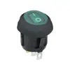 Interruptor de Balancín Verde de Potencia de Dos Velocidades Redondo Impermeable de Tres Pines Kcd1 con Luz 20 mm Certificación de Seguridad CQC