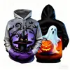 Sudadera con capucha impresa en 3D para Halloween, Fantasma, Calabaza, Personalizada, Marca de Moda, Sudadera Pulóver para Pareja