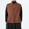 Nuevo Chaleco Sin Mangas de Jacquard Rayado Trenzado Texturizado Estilo Chino Cuello Cruzado Otoño/Invierno Estilo Nacional Holgado Casual Ropa Exterior Sin Mangas