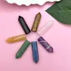 Cristal Natural Ágata Ponta Única Coluna Hexagonal 8*32mm pingente ornamentos cone hexagonal bala pedra nude joias acessórios