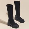 Suporta Personalização de Botas Elásticas Slim, Novas Botas Curtas de Salto Alto Outono e Inverno 2025, Botas Estilo Britânico Martin, Botas Longas Femininas