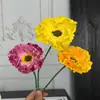 Novo Toque de Luxo Decoração de Móveis Hidratante para Sala de Jantar Mesa de Jantar Arranjo de Flores Casamento Papoula de PU Flor Artificial