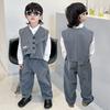 Traje de Tres Piezas de Otoño para Niños Primavera y Otoño Versión Coreana Atuendo Moderno Fresco con Estilo para Niños Pequeños