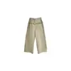 Pantalones Casuales de Pierna Ancha con Parches de Color Caqui Americano y Encaje Yiyi para Mujer con Caída Cintura Elástica Pantalones de Pierna Recta CXXSD7099