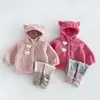 Abrigo de Peluche de Dibujos Animados para Niñas 2026 Invierno Bebé Niña Polar Espesado con Capucha de Gato zdw6721