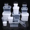 Cubo de plástico del fabricante Cubo de juguete Cubo para embalaje de alimentos Cubo blanco Cubo redondo Cubo transparente Tapa a presión Cubo de agua Cubo para llevar