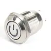 Interruptor de botón metálico de 12 mm, autoblocante, restablecible, con o sin luz, impermeable, botón de encendido pequeño