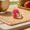 Anel Ajustável Personalizado de Resina Rosa Doce Nova Moda Anel Estilo Étnico Popular no Aliexpress