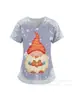 Camiseta de Manga Corta con Estampado de Dibujos Animados Navideños y Cuello en V Uniforme de Enfermera Camiseta con Estampado de Copos de Nieve Lindos y Atmósfera Navideña Uniforme de Enfermera