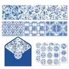 Cartão de Saudação de Porcelana Azul e Branca Hk099, Cartão de Saudação Versão Adulto e Infantil Envelope, Adesivo de Cartão de Presente com Padrão de Porcelana