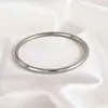 Pulseira de Aço Titânio Não Desbota, Estilo Minimalista Europeu e Americano, Anel Liso Polido por Galvanoplastia a Vácuo, Pulseira com Fecho de Aço Inoxidável para Mulheres