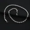 Collar de Cadena Trenzada de Acero Inoxidable, Cadena Lisa de Acero de Titanio, Disponible en Múltiples Tamaños, No se Desvanece, Estilo de Nicho para Hombres y Mujeres, Venta al por Mayor de Fábrica