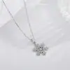 Beixi Bisutería de Plata Plata de Ley S925 Collar Completo de Diamante Copo de Nieve Colgante Navideño Fresco y de Moda Joyería Sencilla para el Cuello
