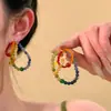 Pendientes Colgantes de Flor de Diamante Incrustado con Aguja de Plata y Borla, Pendientes de Moda, Dulces y Versátiles, Lujo Accesible y Pendientes de Gama Alta para Mujer