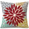 Funda de almohada Amazon transfronteriza flor de color abstracto funda de almohada con estampado de lino funda de cojín para coche sofá venta al por mayor