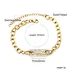 Pulsera Popular Transfronteriza de Acero Inoxidable, Estilo Ins Cadena Gruesa Metálica Europea y Americana Pulsera Chapada en Oro de 18K Joyería, Venta Directa del Fabricante