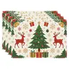 Amazon Manteles Navideños Muñeco de Nieve Árbol de Navidad Manteles Decoración de Mesa de Comedor Occidental Manteles Aislantes Fiesta Navideña
