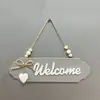 Nuevo Cartel de Madera Nórdico de Puerta Placa de Bienvenida Cartel de Saludo para Puerta Principal Cartel de Decoración del Hogar Cartel Creativo con Lazo