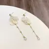 Coreia do Sul Dongdaemun mesmo estilo concha natural cortada redonda brincos de franja originais primavera novo brincos de metal fosco