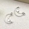 Accesorios de joyería de aleación DIY colgante de luna hueca mariposa estrella de cinco puntas plateado antiguo pulsera collar llavero colgante