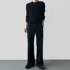 Pantalones Negros Ajustados Estilo Japonés Curvos Verano 2026 Sueltos Caídos Casuales Pantalones de Negocios Acampanados de Moda para Hombre