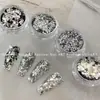 Nuevos Accesorios para Uñas, Polvo de Brillo Mezclado de Cuatro Colores, Sensación de Alta Gama Fresca y Elegante, Mismo Estilo que Salón de Uñas, Polvo de Brillo Poligonal