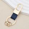 Llavero de Cuero Simple Personalizado Moda para Hombre Colgante de Cintura Llavero de Coche Almacenamiento en Casa Anti-pérdida Colgante con Hebilla en U