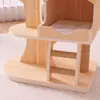 Casa na árvore estilo floresta de madeira para gatos escalarem, casa de gato para vários gatos brincarem e se divertirem, estrutura para gatos com arranhadores de juta e plataforma para observar flores