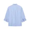 Ropa de Mujer al por Mayor Transfronteriza Estilo Europeo y Americano Primavera 2026 Nueva Moda Sencilla Camisa de Popelina Holgada Estilo Bolsillo