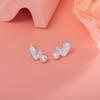 Pendientes de Aguja de Plata de Ley Japoneses y Coreanos Exquisitos Circonita Microincrustada Joyería Pendientes de Amor para Mujer Pendientes de Moda Sencillos Pequeños Versátiles