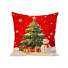 Fronha de Almofada de Natal com Boneco de Neve Estilo Americano Transfronteiriça Capa de Almofada de Sofá de Linho Impresso de Inverno Almofada de Quarto