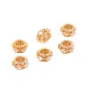 Cen Beads Espaciadores Calados de Oro de 18K Conservadores del Color para Pulseras DIY Wenwan con Cuentas Sueltas, Accesorios para Joyería