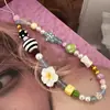 Nueva Cadena para Teléfono Móvil de Flores Lanyard de Muñeca para Cámara Ccd Colgante Lindo Cadena de Perlas DIY Estrella de Mar de Nicho Venta al por Mayor