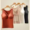 Otoño/Invierno 630 Lana Merino Cálido Satín Copa Trasera Sin Costuras Cómodo Chaleco de Almacenamiento de Calor Cepillado para Mujer Transfronterizo