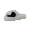 Pantuflas peludas para mujer para usar en exteriores, nuevas sandalias de plataforma gruesa tipo slip-on para otoño e invierno 2026, pantuflas populares de panda con plataforma gruesa