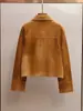 Ropa de Mujer de Gama Alta de Shenzhen Nanyou Primavera Nueva Retro Estilo Británico Solapa Manga Larga Bolsillo Chaqueta Corta Cárdigan para Mujer