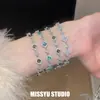 Fang Li Zhui Xing! Pulseira Redonda de Rombos de Zircônia Estilo Ins Francês Trabalho Pesado Pulseira de Mão Leve Luxo Sensação de Alto Padrão Joia de Mão Feminina