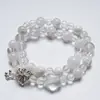 [Yunduo Bobo] Pulsera de Cristal Blanco de Cristal Natural para Mujer, Pulsera Versátil de Regalo al por Mayor